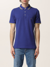 Fay Polo Shirt With Embroidered Logo In Blue