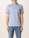 Fay Polo Shirt With Embroidered Logo In Gnawed Blue