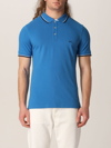 Fay Polo Shirt With Embroidered Logo In Gnawed Blue 1