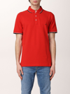 Fay Polo Shirt With Embroidered Logo In Red