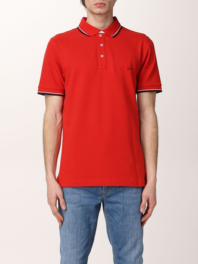 Fay Polo Shirt With Embroidered Logo In Red