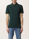Fay Polo Shirt With Embroidered Logo In Green