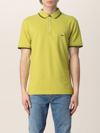Fay Polo Shirt With Embroidered Logo In Lemon