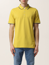 Fay Polo Shirt With Embroidered Logo In Straw Yellow
