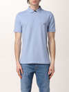 Fay Light Blue Stretch Cotton Pique Polo Shirt