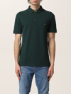 Fay Stretch Cotton Polo Shirt With Logo In 绿色