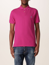 Polo Ralph Lauren Cotton Polo Shirt With Logo In Fuchsia