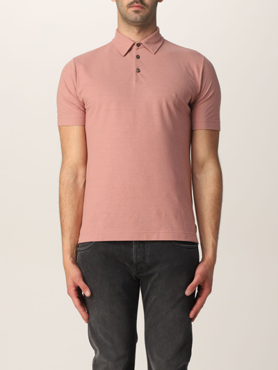 Zanone Polo Shirt  Men In Pink