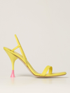 3juin Woman Sandals Yellow Size 6 Textile Fibers In Yellow