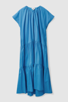 Cos Tiered A-line Maxi Dress In Blue