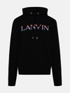 Lanvin Embroidered-logo Drawstring Hoodie In Black