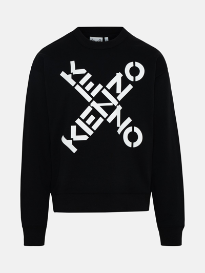 Kenzo Black Cotton Logo Sport Sweatshirt