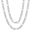 Anthony Jacobs Men's Stainless Steel Figaro Chain Link Necklace In Silver