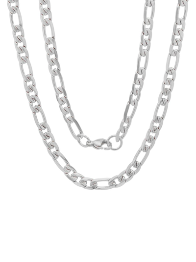 Anthony Jacobs Men's Stainless Steel Figaro Chain Link Necklace