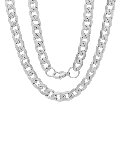 Anthony Jacobs Men's Cuban-link Stainless Steel Chain In Neutral