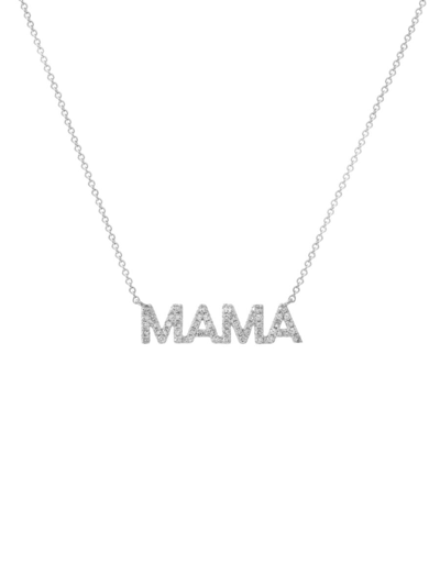 Diana M Jewels Women's 14k White Gold & 0.25 Tcw Mama Pendant Necklace