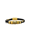 ANTHONY JACOBS MEN'S 18K GOLDPLATED STAINLESS STEEL, LEATHER & RUBBER MULTI-STRAND LION BRACELET