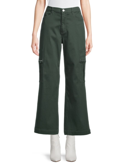 Weworewhat Women's Wide-leg Cargo Pants In Emerald