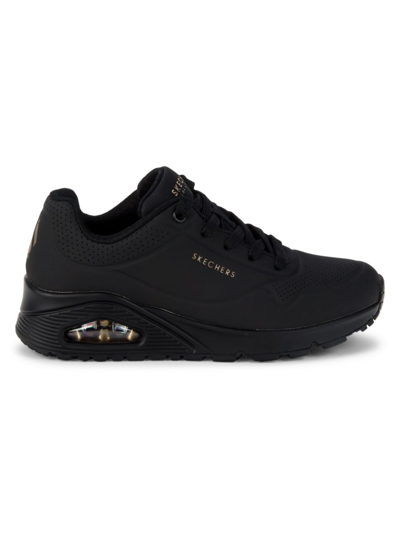 Skechers Uno Womens Sneaker Gym Casual And Fashion Sneakers In Black