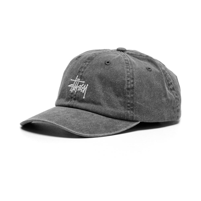 Stussy Stock Logo-embroidered Cotton Baseball Cap In Grey
