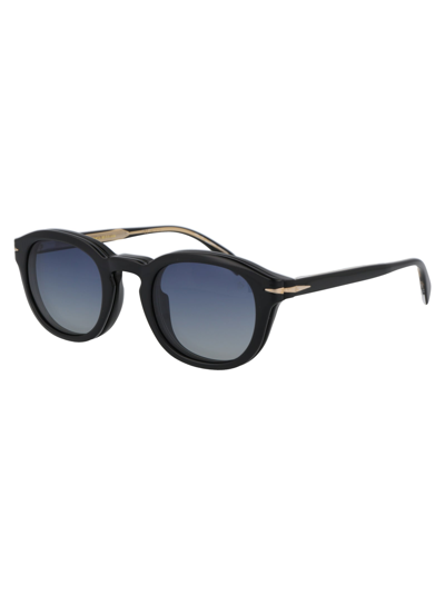 Db Eyewear By David Beckham Db醋酸纤维圆框太阳镜 In 2m2z7 Black Gold