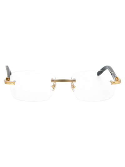 Cartier Ct0286o Glasses In 003 Gold White Transparent