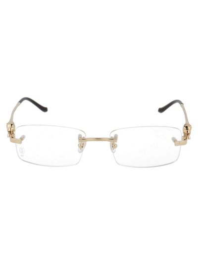 Cartier Ct0281o Glasses In 001 Gold Gold Transparent