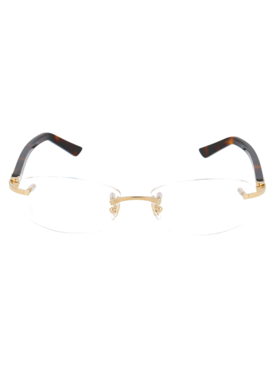Cartier Ct0048o Glasses In 004 Gold Brown Transparent