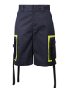 Msgm Tassel-detail Knee-length Shorts In Blue
