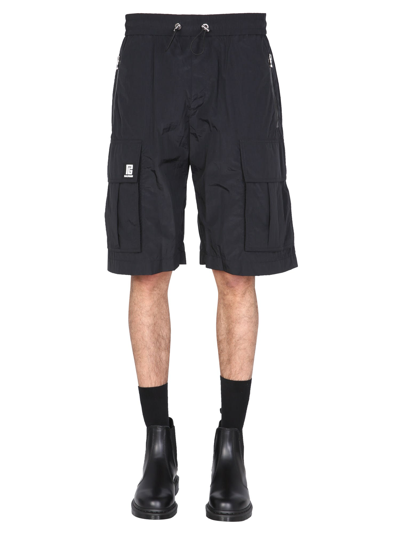 Balmain Bermuda With Logo Patch In Black