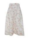 Simone Rocha Sculpted Wide Leg Trousers W/ Frill Detail In Ivory