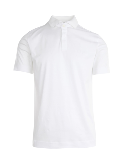 Z Zegna Super Fine Cotton Interlock Short Sleeves Polo In White