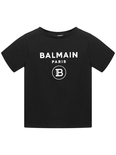 Balmain Paris Kids T-shirt In Black