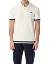 Fred Perry Textured Piqué Polo Shirt In Ecru