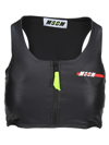 Msgm Chest Logo-print Sports Bra In Black