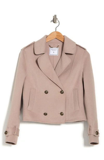 Belle & Bloom Better Off Military Wool Peacoat In Sand