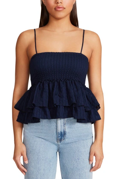 Bb Dakota By Steve Madden Smock Ruffle Top In Oilslick