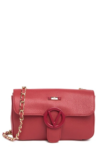 Valentino By Mario Valentino Poisson Leather Crossbody Bag In Lipstick Red