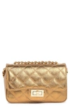 Persaman New York Anette Leather Crossbody Bag In Metallic Gold