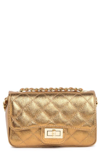 Persaman New York Anette Leather Crossbody Bag In Metallic Gold
