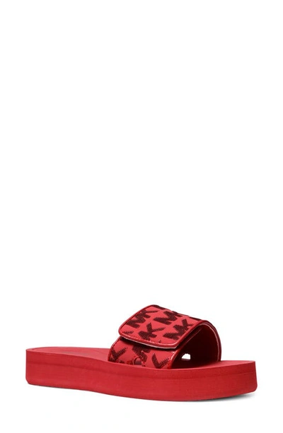 Michael Michael Kors Mk Platform Slide Sandal In Crimson