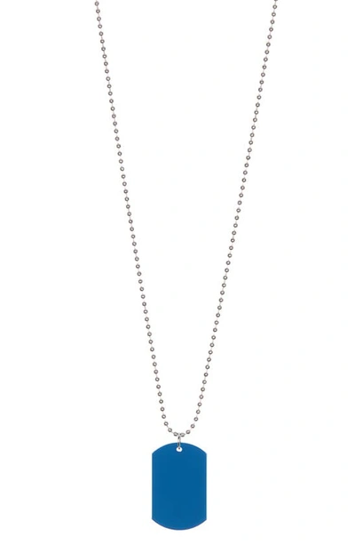 Abound Dog Tag Pendant Necklace In Blue- Silver
