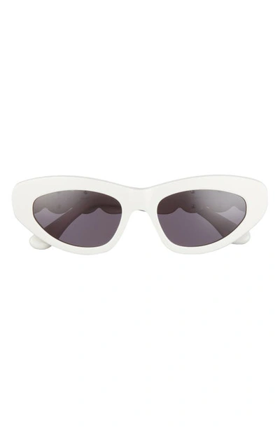 Alaïa 51mm Retro Cat Eye Sunglasses In Ivory