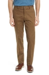 Berle Flat Front Stretch Sateen Pants In Dk Khaki