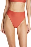 Jade Swim Incline High-rise Bikini Bottoms In Terracotta