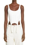 Dion Lee White Rib Combat Corset Tank Top