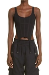 Dion Lee Garter Stretch-organic Cotton Corset In Black