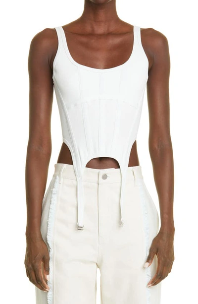 Dion Lee Ribbed Combat Corset Tank Top In White