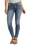 Silver Jeans Co. Women's Suki Stretchy Mid Rise Curvy Skinny Jeans In Indigo