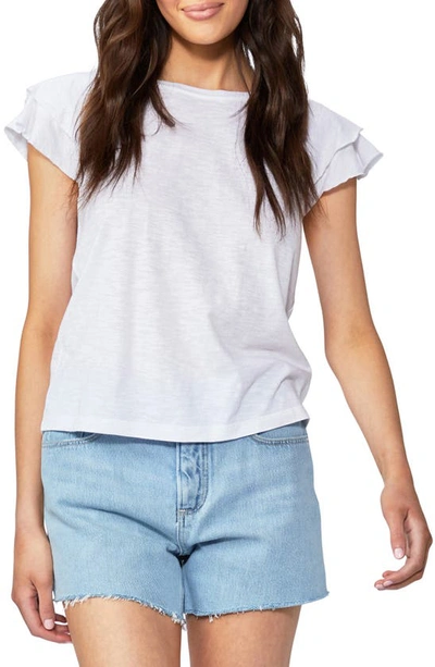 Paige Linnea Flutter Sleeve T-shirt In White